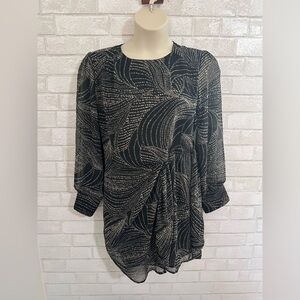 Dress Forum LA Sheer Abstract Print Midi Lined Dress going out size L #1938